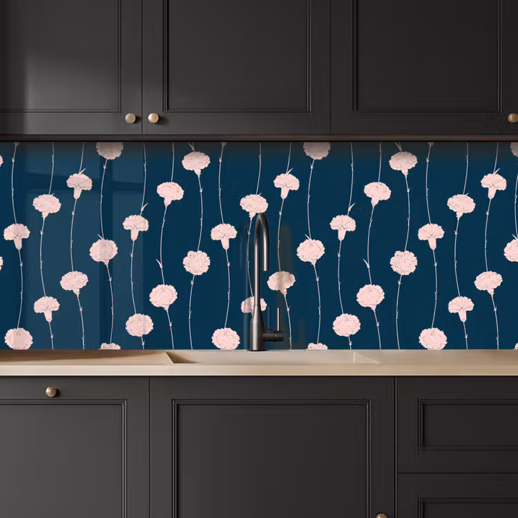 Bloemen - Pioenroos - Patronen - Pastel keuken achterwand 2 middel 871 -sfeer1
