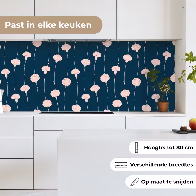Bloemen - Pioenroos - Patronen - Pastel keuken achterwand 2 middel 871 -sfeer4_NL