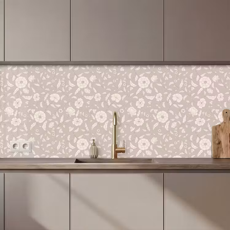 Bloemen - Blaadjes - Patroon keuken achterwand 2 middel 871 zz_3dshopping