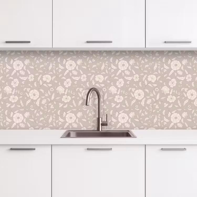 Bloemen - Blaadjes - Patroon keuken achterwand 2 middel 871 -3d