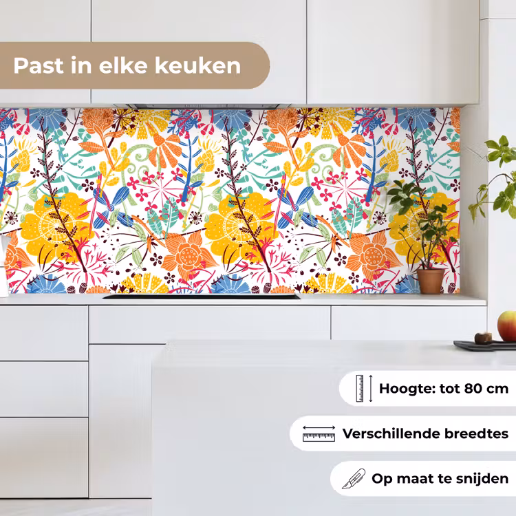 Bloemen - Planten - Regenboog - Patronen keuken achterwand 2 middel 871 -sfeer4_NL