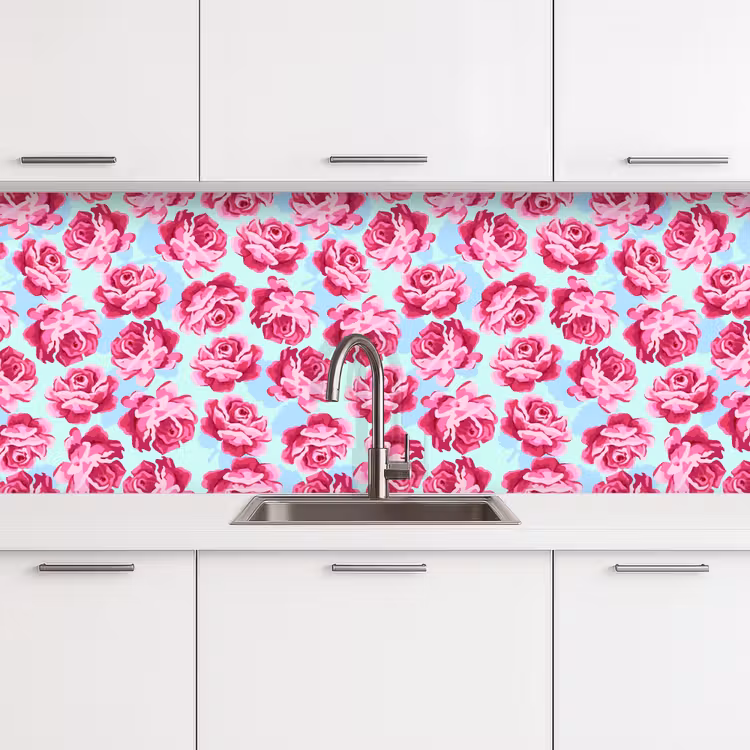 Bloemen - Rozen - Patroon keuken achterwand 2 middel 871 -3d