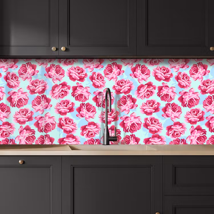 Bloemen - Rozen - Patroon keuken achterwand 2 middel 871 -sfeer1