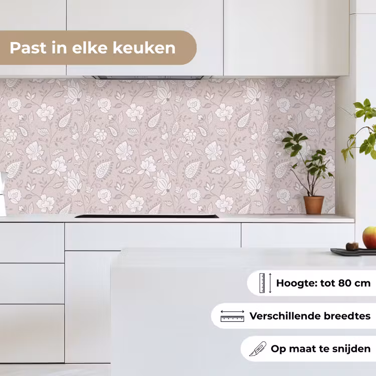 Bloemen - Getekend - Lavendel keuken achterwand 2 middel 871 -sfeer4_NL