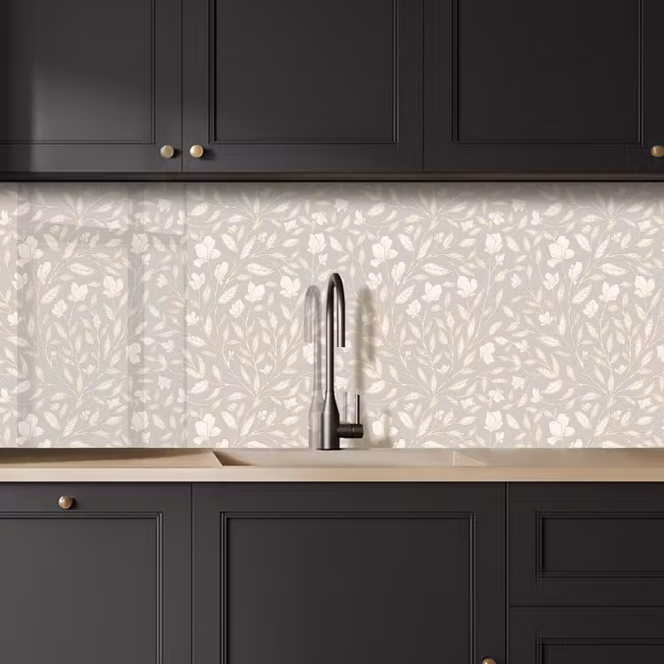 Bloemen - Steel - Blaadjes keuken achterwand 2 middel 871 -sfeer1
