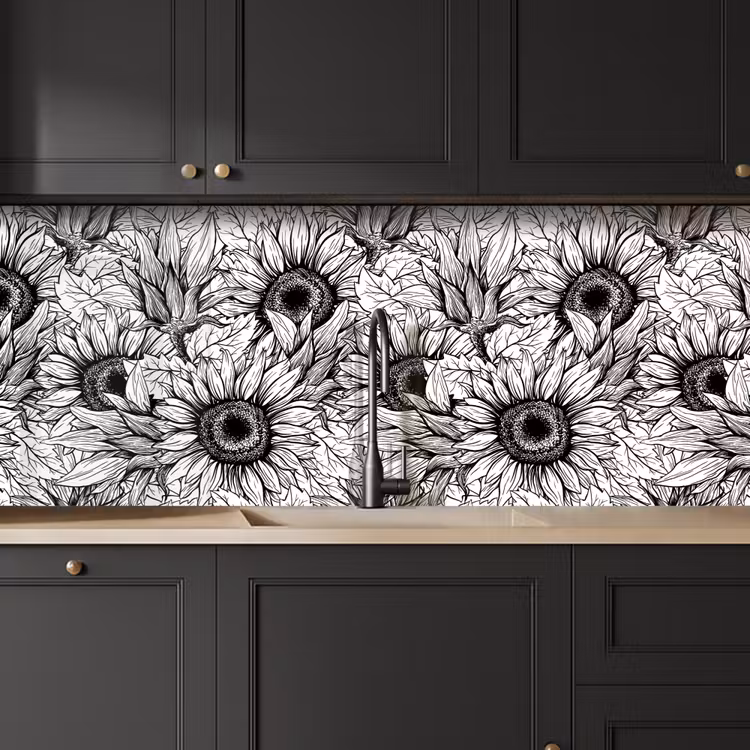Bloemen - Zonnebloem - Patroon keuken achterwand 2 middel 871 -sfeer1
