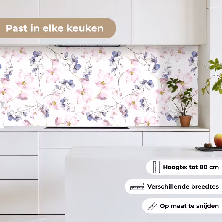 Bloemen - Waterverf - Bohemian - Patroon keuken achterwand 2 middel 871 -sfeer4_NL