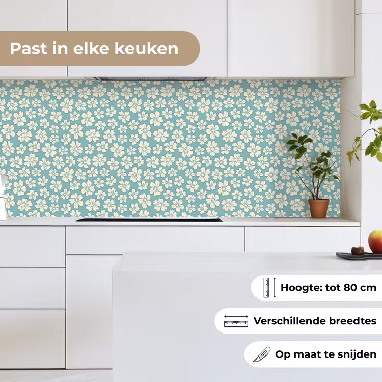 Bloemen - Wit - Vintage - Patronen keuken achterwand 2 middel 871 -sfeer4_NL
