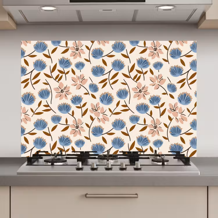Bloemen - Wild - Blauw keuken achterwand 2 middel 871 zz_3dshopping