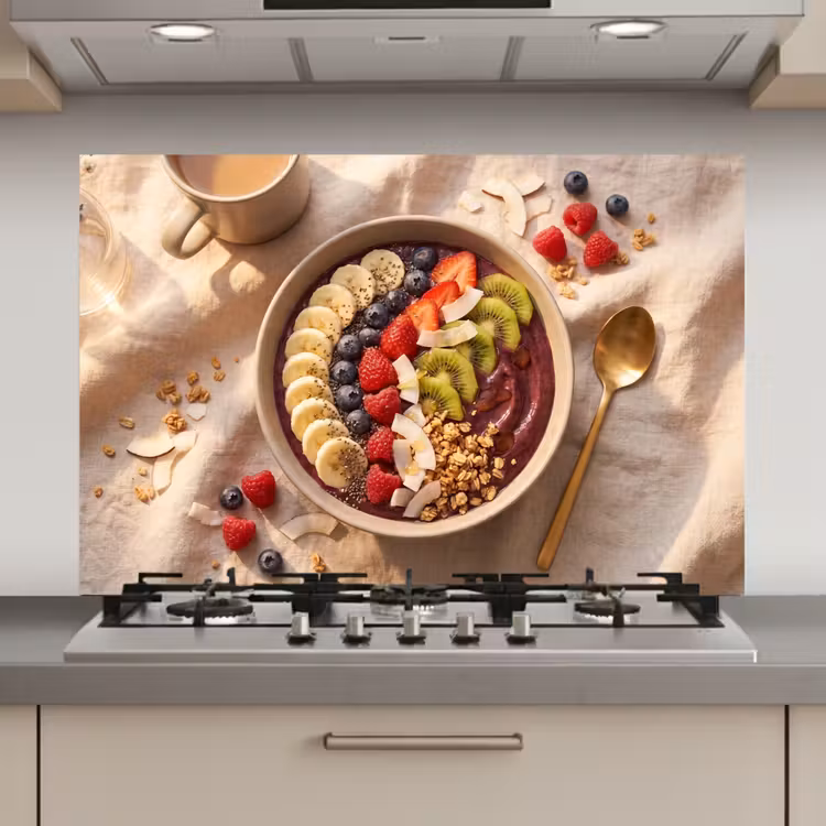 Eten - Ontbijtkom - Fruit - Gezond - Kleurrijk keuken achterwand spatscherm klein -3d_website