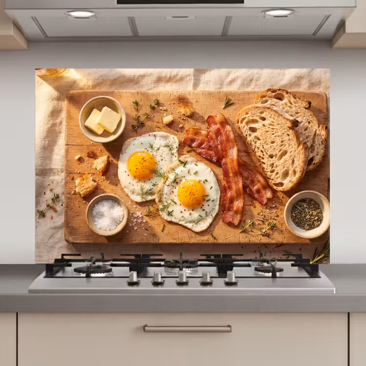 Eten - Ontbijt - Hout - Rustiek - Geel keuken achterwand spatscherm klein -3d_website