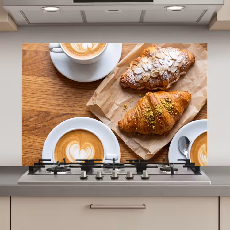 Eten - Croissant - Koffie - Ontbijt - Modern keuken achterwand spatscherm klein -3d_website