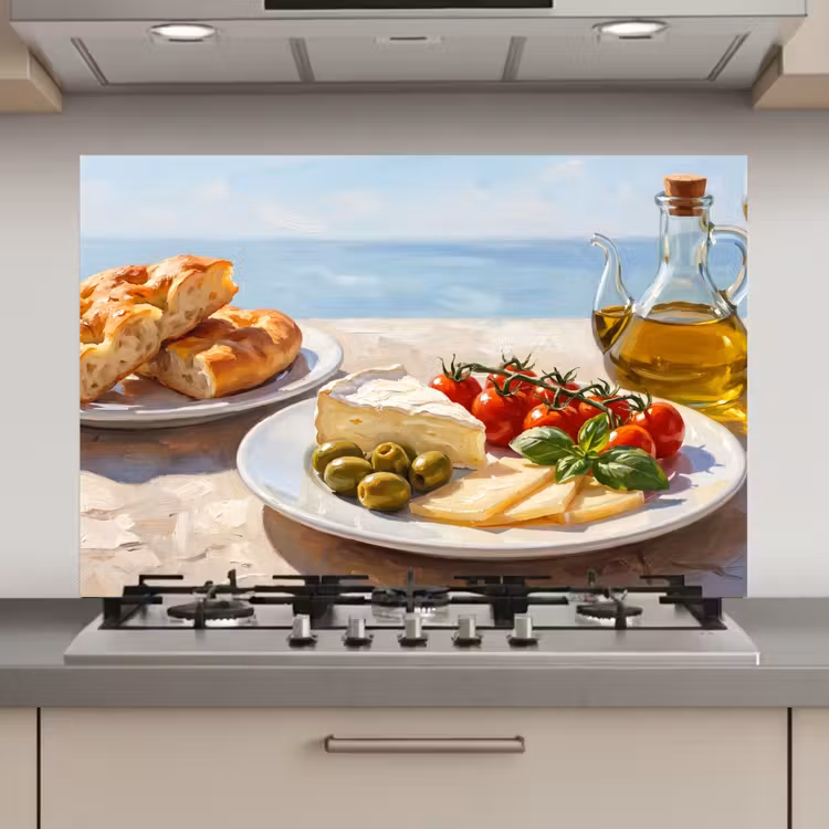 Eten - Middellandse Zee - Natuur - Geschilderd keuken achterwand spatscherm klein -3d_website