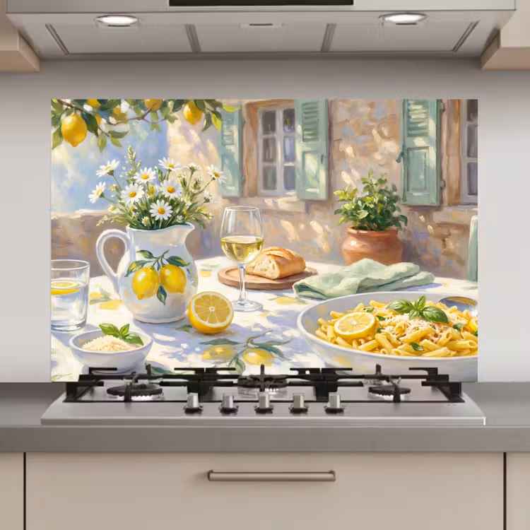 Eten - Terras - Zomer - Geschilderd - Geel keuken achterwand spatscherm klein -3d_website