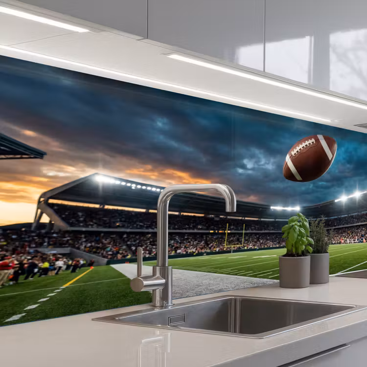Football - Bal - Stadion - Sport keuken achterwand 2 middel -3d_schuin