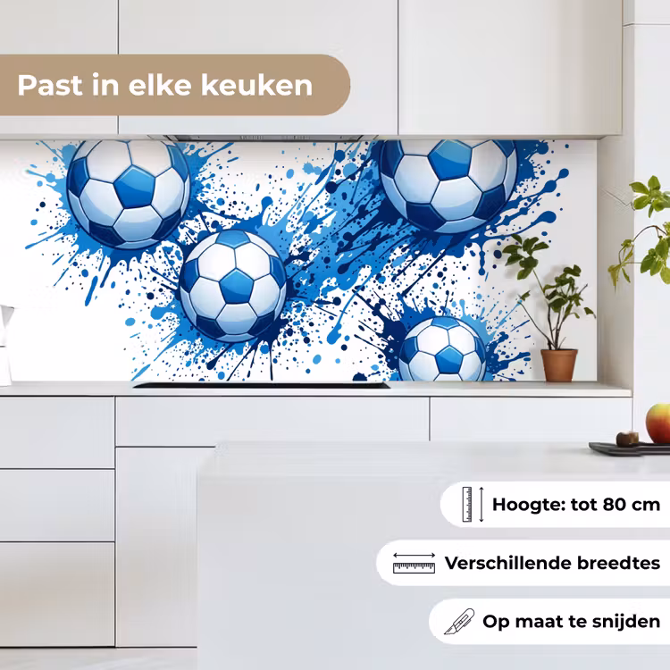 Voetballen - Verf - Sport - Blauw keuken achterwand 2 middel -sfeer4_NL