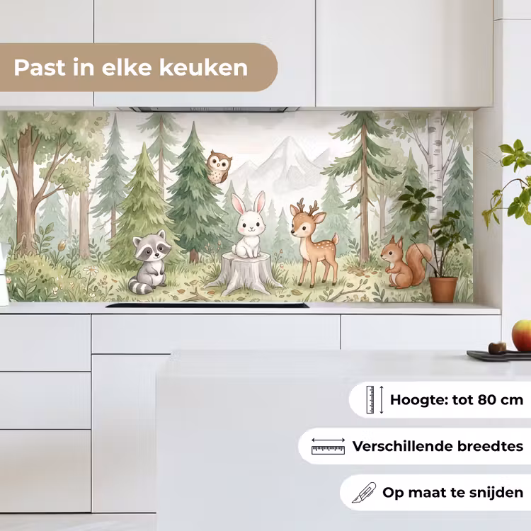 Bos - Dieren - Groen keuken achterwand 2 middel -sfeer4_NL