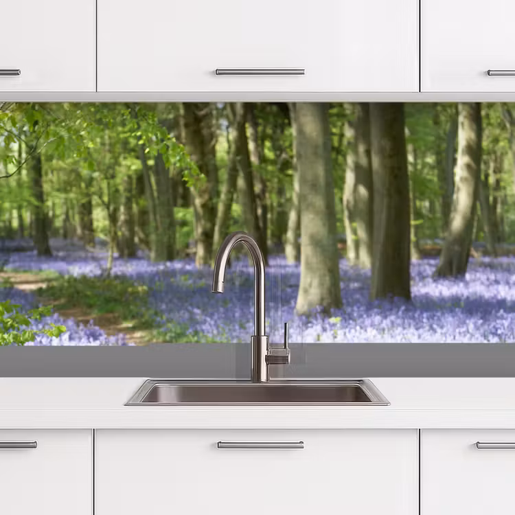 Bos - Pad - Bloemen - Paars - Groen - Natuur keuken achterwand sample klein -zzzz3d_schuin