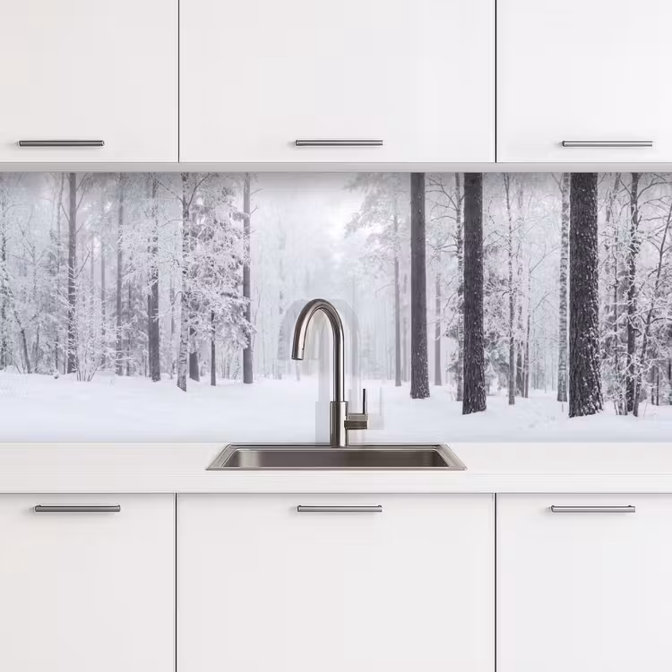 Bos - Sneeuw - Pad - Winter - Stilte keuken achterwand 2 middel -3d