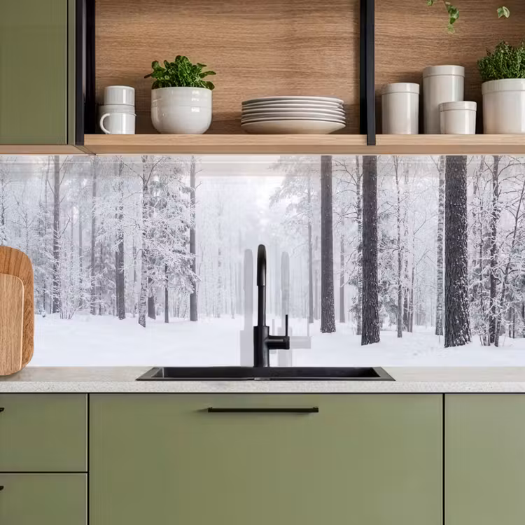Bos - Sneeuw - Pad - Winter - Stilte keuken achterwand 2 middel -sfeer3