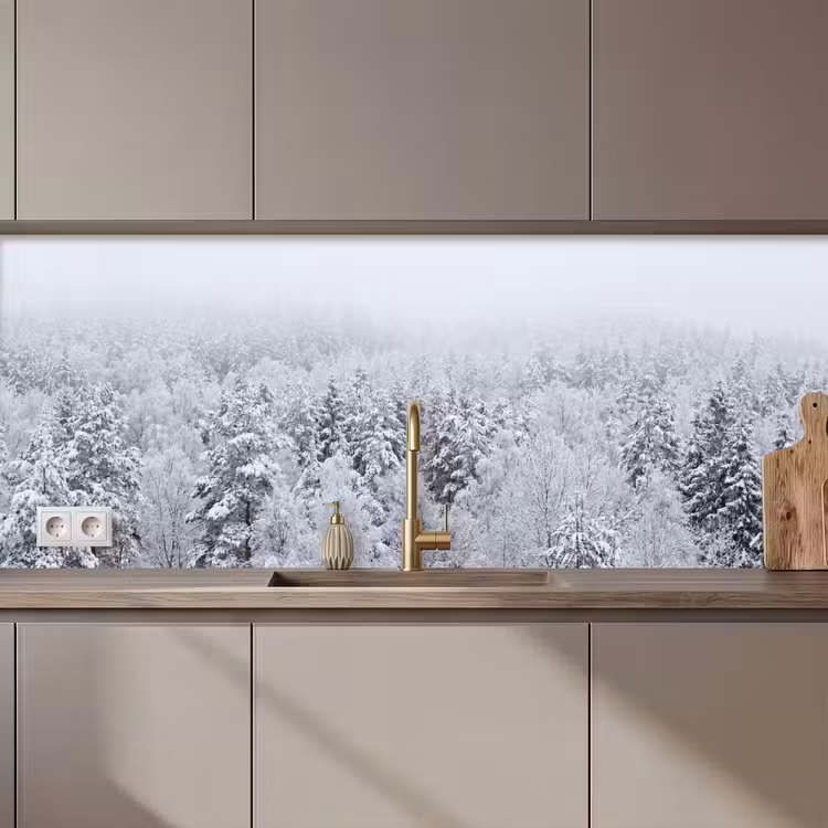 Bos - Sneeuw - Winter - Natuur - Wit keuken achterwand 2 middel zz_3dshopping