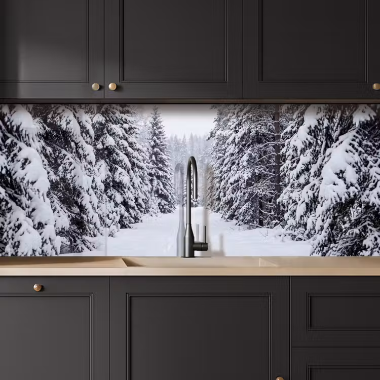Bos - Winter - Sneeuw - Pad - Natuur keuken achterwand 2 middel -sfeer1