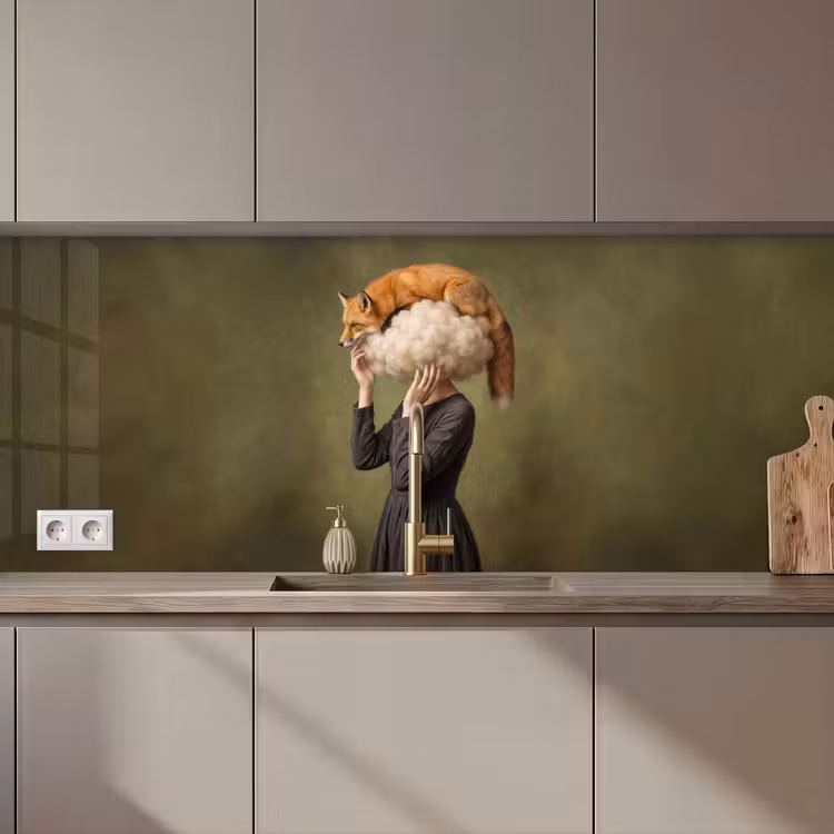 Vos - Surrealistisch - Groen keuken achterwand 2 middel zz_3dshopping