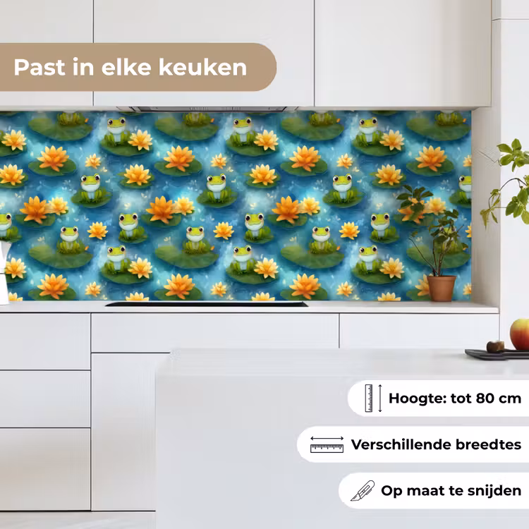 Kikker - Lelies - Groen keuken achterwand 2 middel 871 -sfeer4_NL