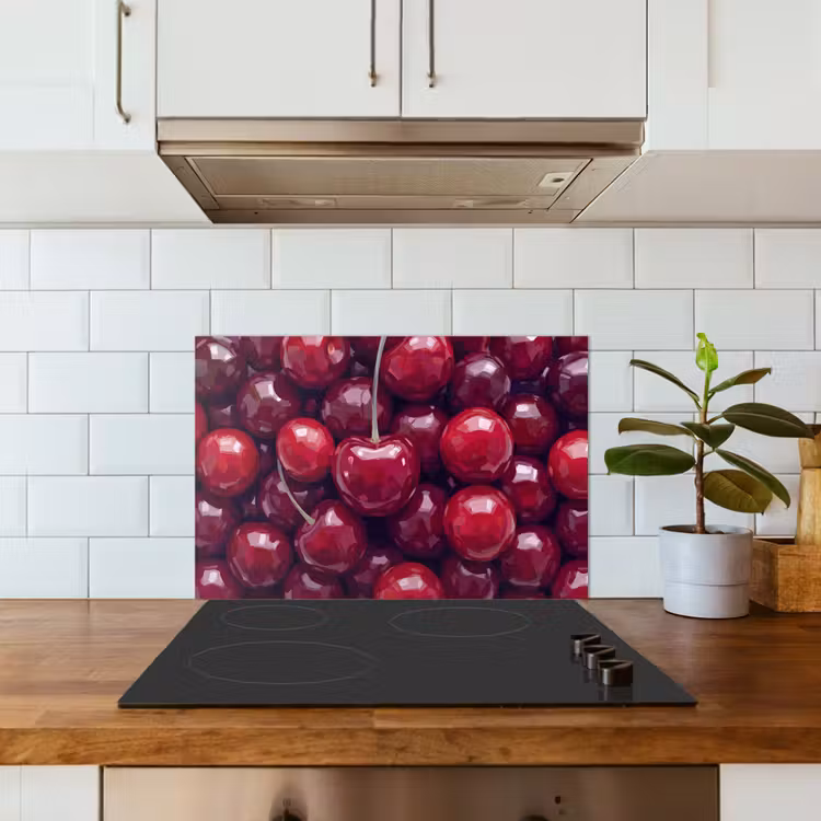 Fruit - Kersen - Eten - Modern - Rood keuken achterwand spatscherm klein -sfeer2