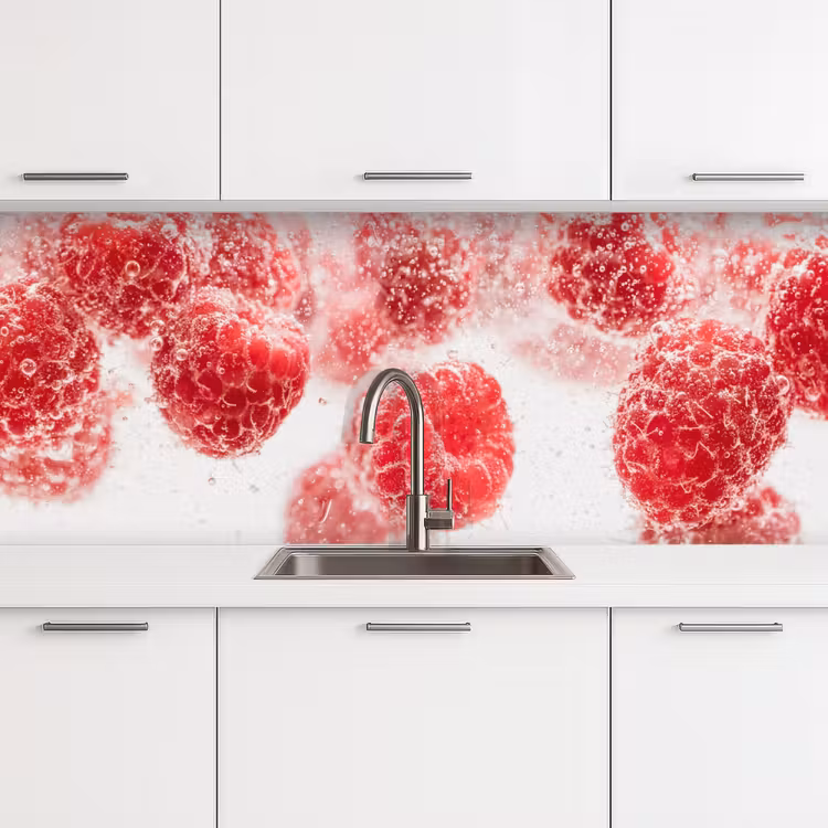 Fruit - Water - Bubbels - Rood keuken achterwand 2 middel -3d