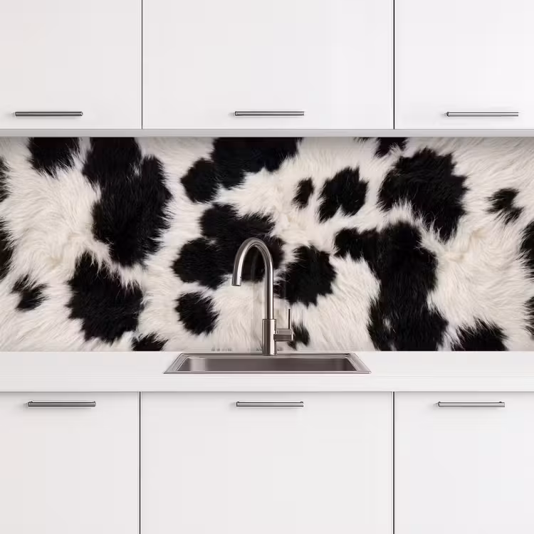 Bont - Textuur - Zwart - Wit keuken achterwand 2 middel -3d