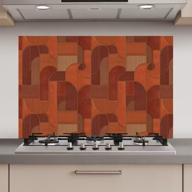 Geometrisch - Abstract - Textuur - Bruin keuken achterwand spatscherm klein 900 -3d_website