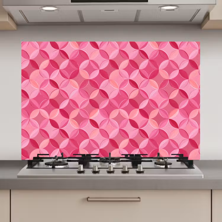 Geometrisch - Mozaïek - Modern - Roze keuken achterwand spatscherm klein 900 -3d_website