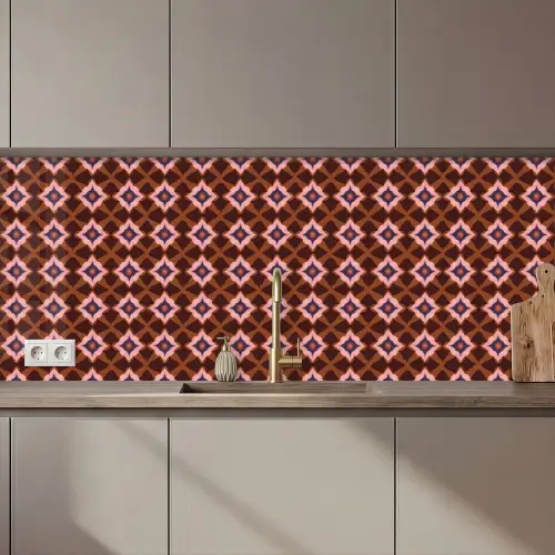 Geometrisch - Sierlijk - Bruin keuken achterwand 2 middel 871 zz_3dshopping