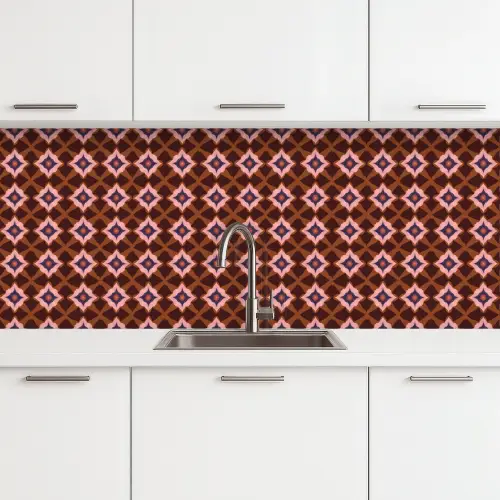 Geometrisch - Sierlijk - Bruin keuken achterwand 2 middel 871 -3d