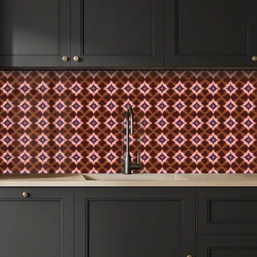 Geometrisch - Sierlijk - Bruin keuken achterwand 2 middel 871 -sfeer1