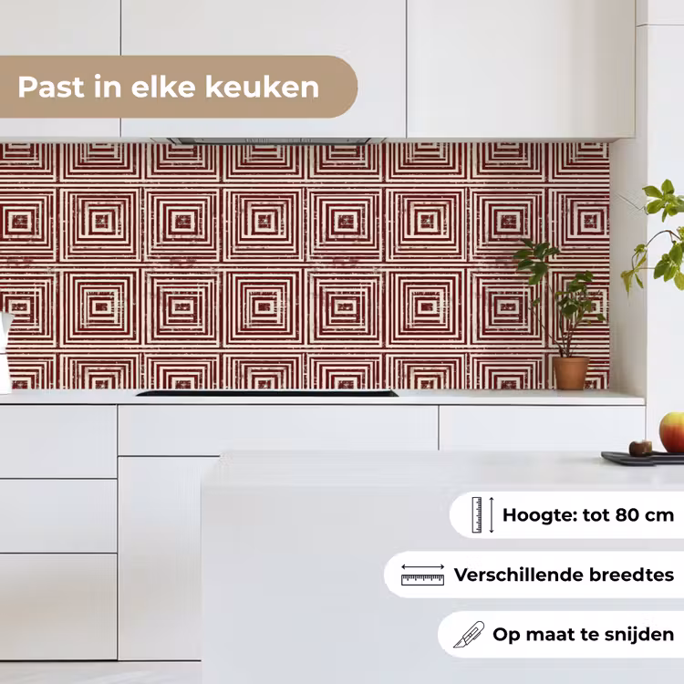 Geometrisch - Patroon - Rood keuken achterwand 2 middel 871 -sfeer4_NL