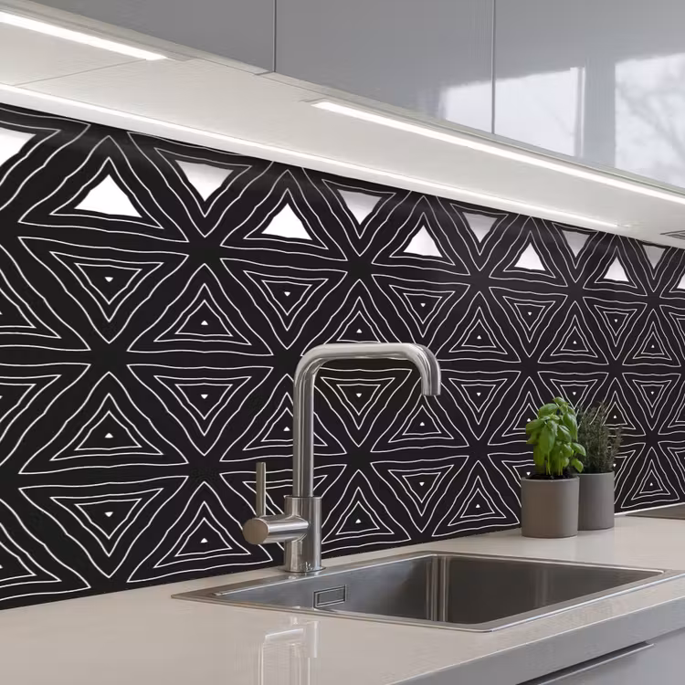 Geometrie - Design - Mozaïek keuken achterwand 2 middel 871 -3d_schuin