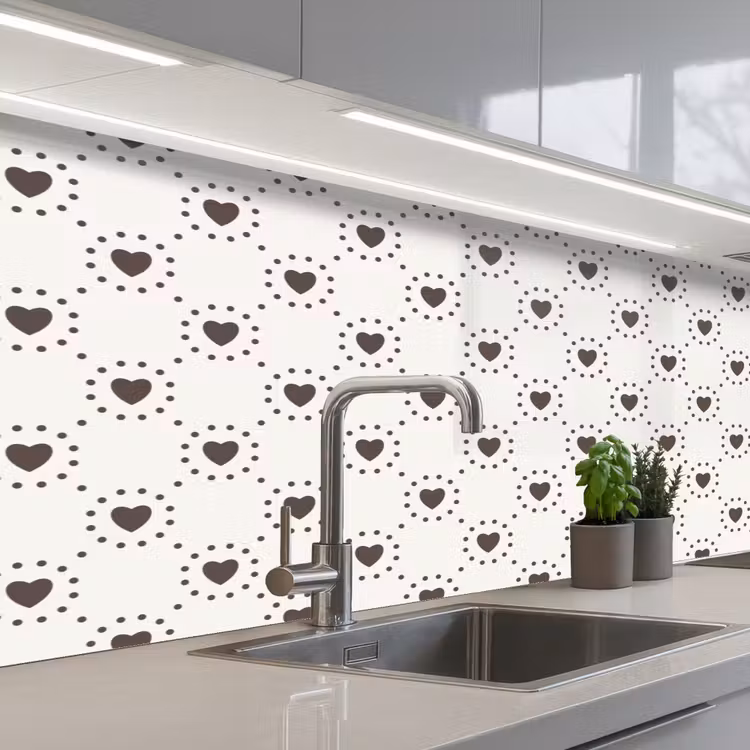 Geometrie - Lijn - Hart - Patroon keuken achterwand 2 middel 871 -3d_schuin