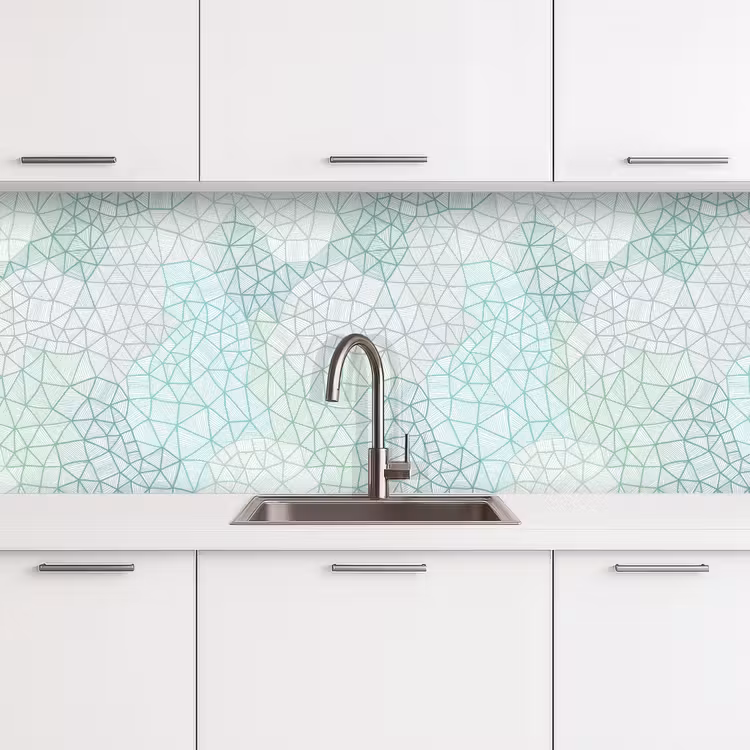 Geometrie - Patroon - Groen keuken achterwand 2 middel 871 -3d