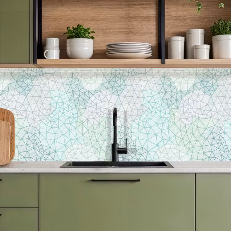 Geometrie - Patroon - Groen keuken achterwand 2 middel 871 -sfeer3