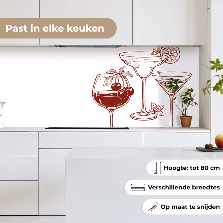 Glazen - Cocktails - Rood keuken achterwand 2 middel -sfeer4_NL