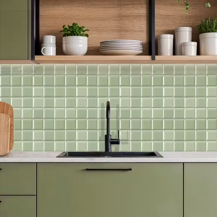 Glanzend - Mozaïek - Tegels - Zacht - Groen keuken achterwand 2 middel 871 -sfeer3