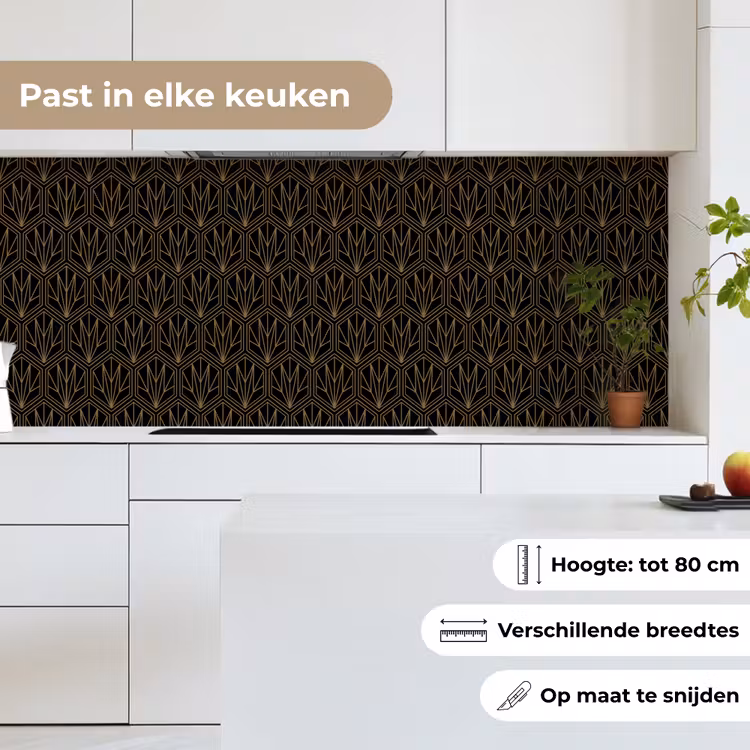 Goud - Zwart - Lijnen keuken achterwand 2 middel 871 -sfeer4_NL