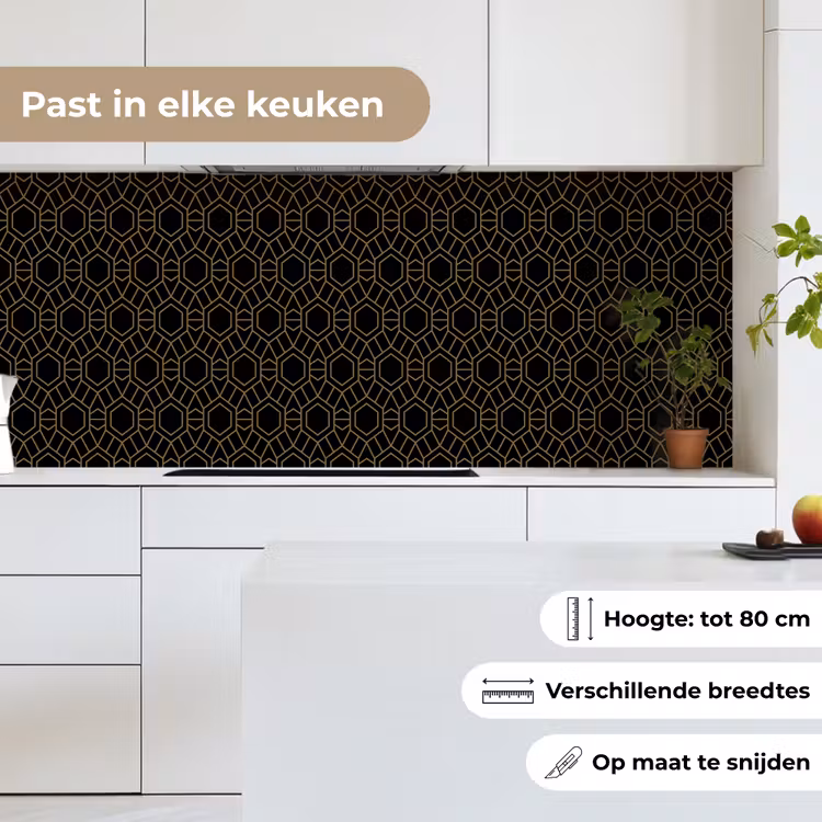 Goud - Zwart - Rozetstructuur keuken achterwand 2 middel 871 -sfeer4_NL