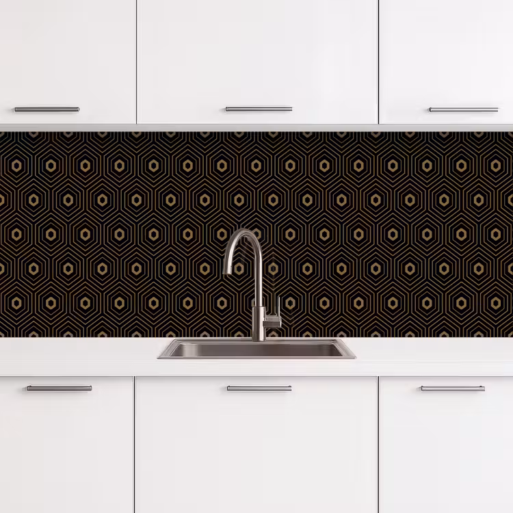 Goud - Illusie - Patroon keuken achterwand 2 middel 871 -3d