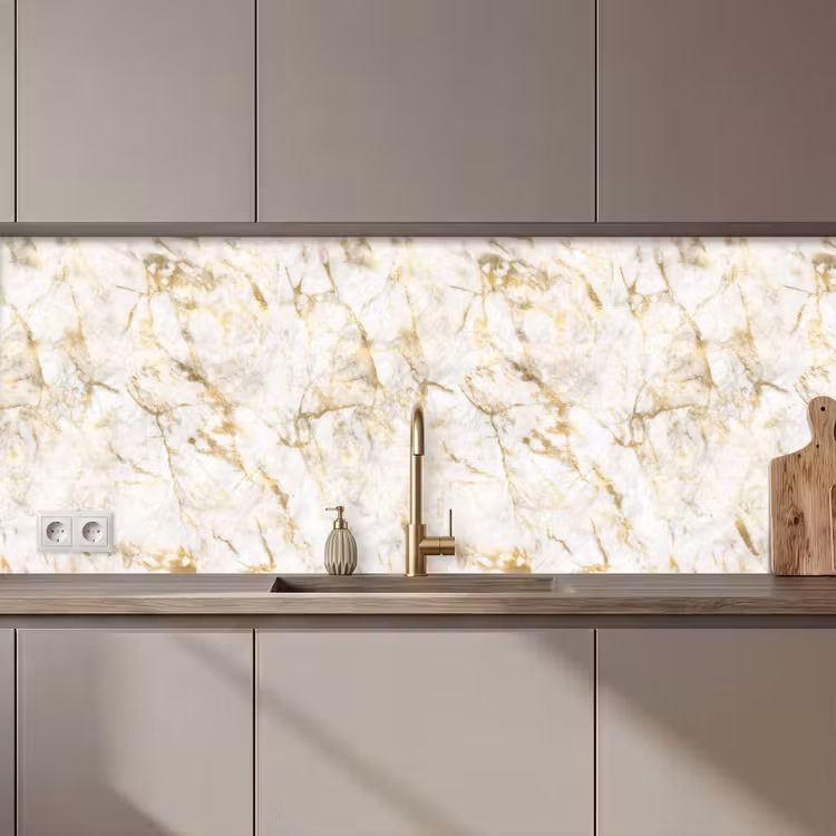 Goud - Licht - Nerf - Marmer keuken achterwand 2 middel 871 zz_3dshopping