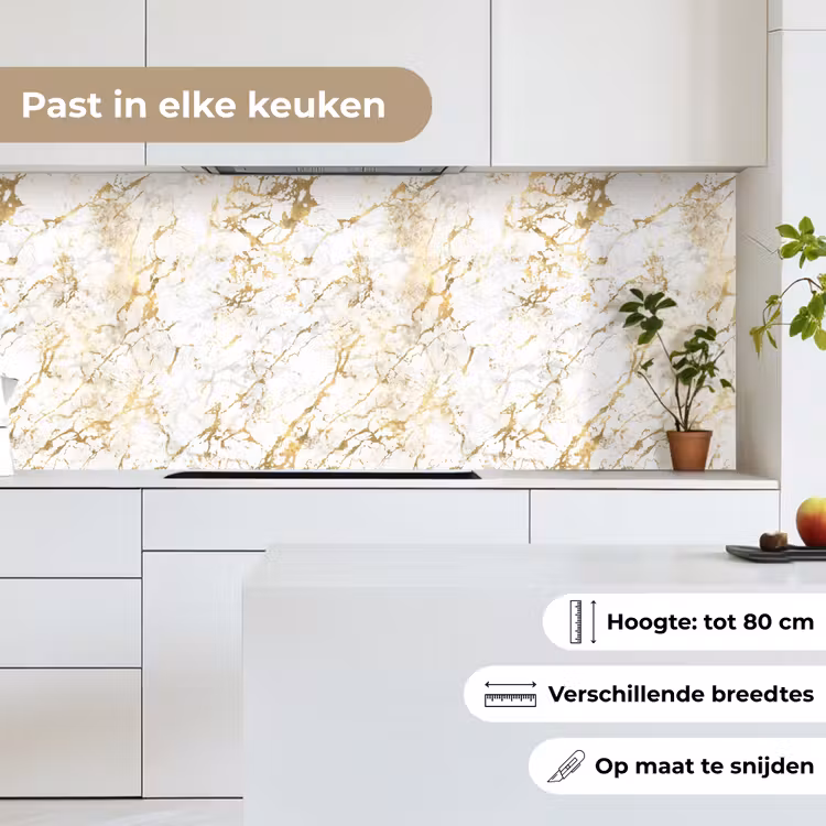 Goudspatten - Wit - Marmer keuken achterwand 2 middel 871 -sfeer4_NL