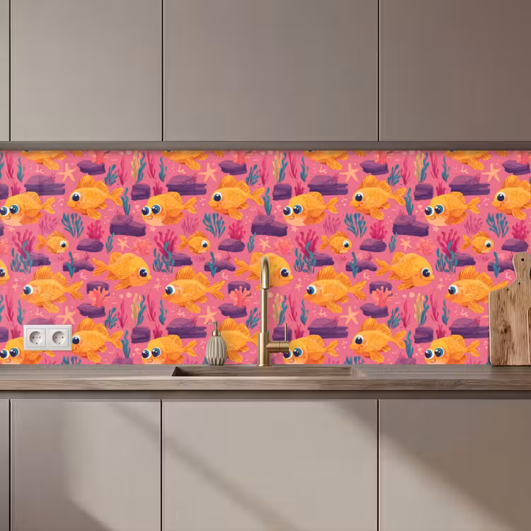 Goudvissen - Koraal - Kleurrijk keuken achterwand 2 middel 871 zz_3dshopping