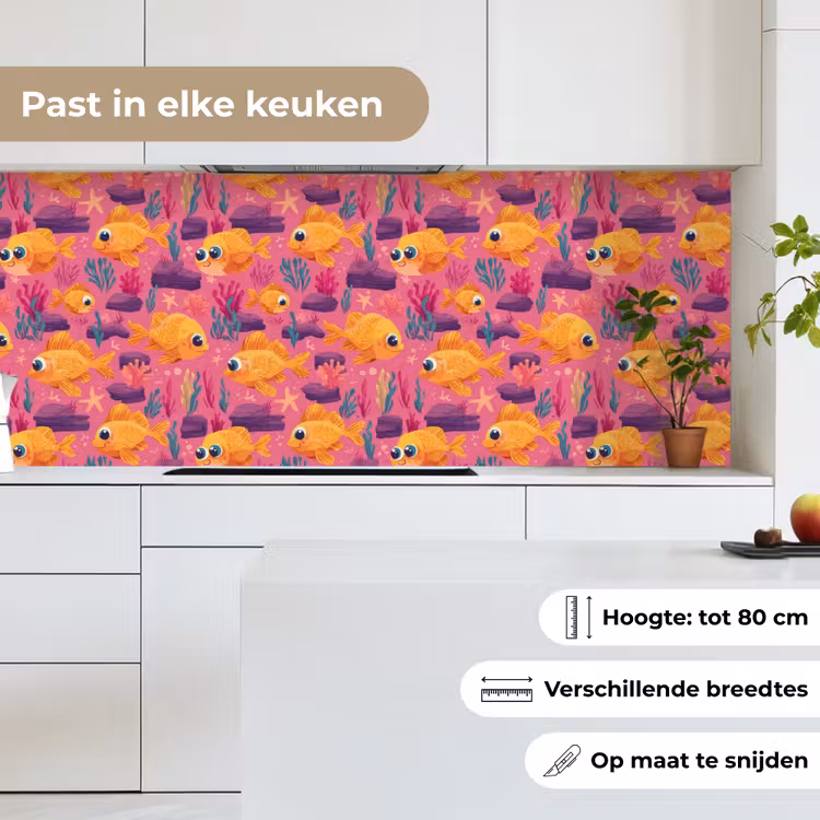 Goudvissen - Koraal - Kleurrijk keuken achterwand 2 middel 871 -sfeer4_NL